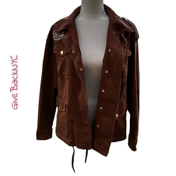 Forever 21 Patched Utility Jacket World Famous Hip Pop Size S - Picture 3 of 4